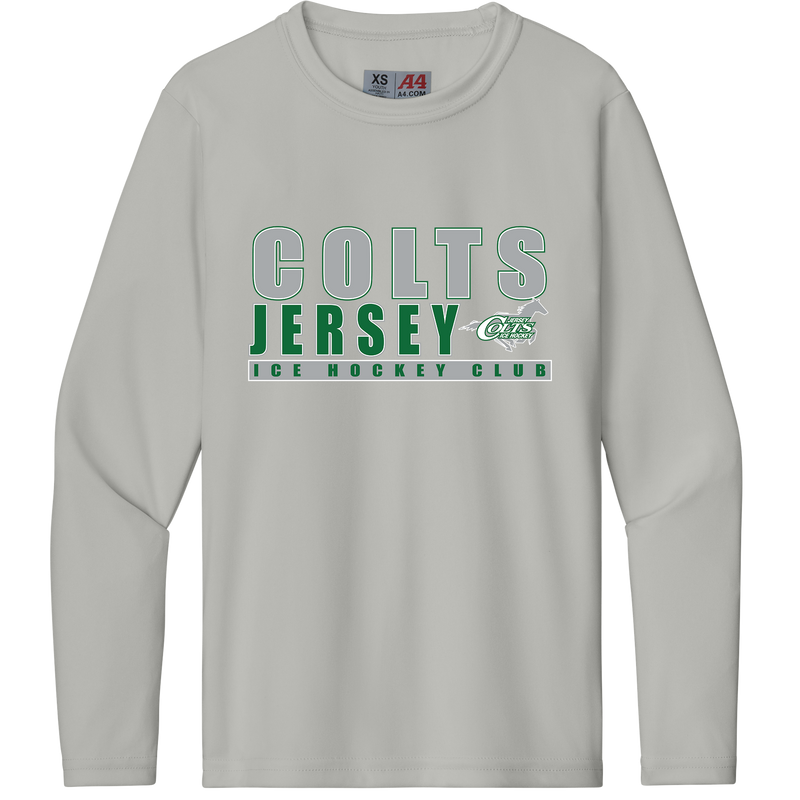NJ Colts Youth Cooling Performance Long Sleeve Tee